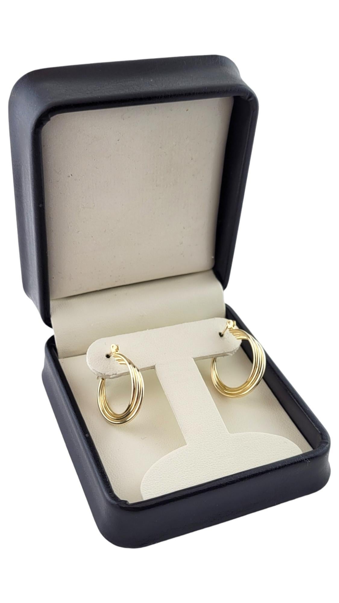 14K Yellow Gold Triple-Twisted Hoop Earrings #15875 2
