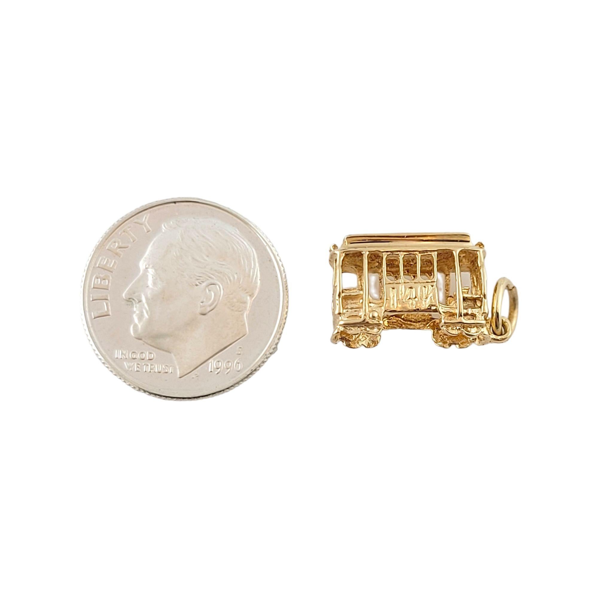 14K Yellow Gold Trolly Train Charm #13486 For Sale 2
