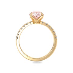 14k Yellow Gold True Promise Engagement Ring, Natural 2ct Morganite & Diamonds