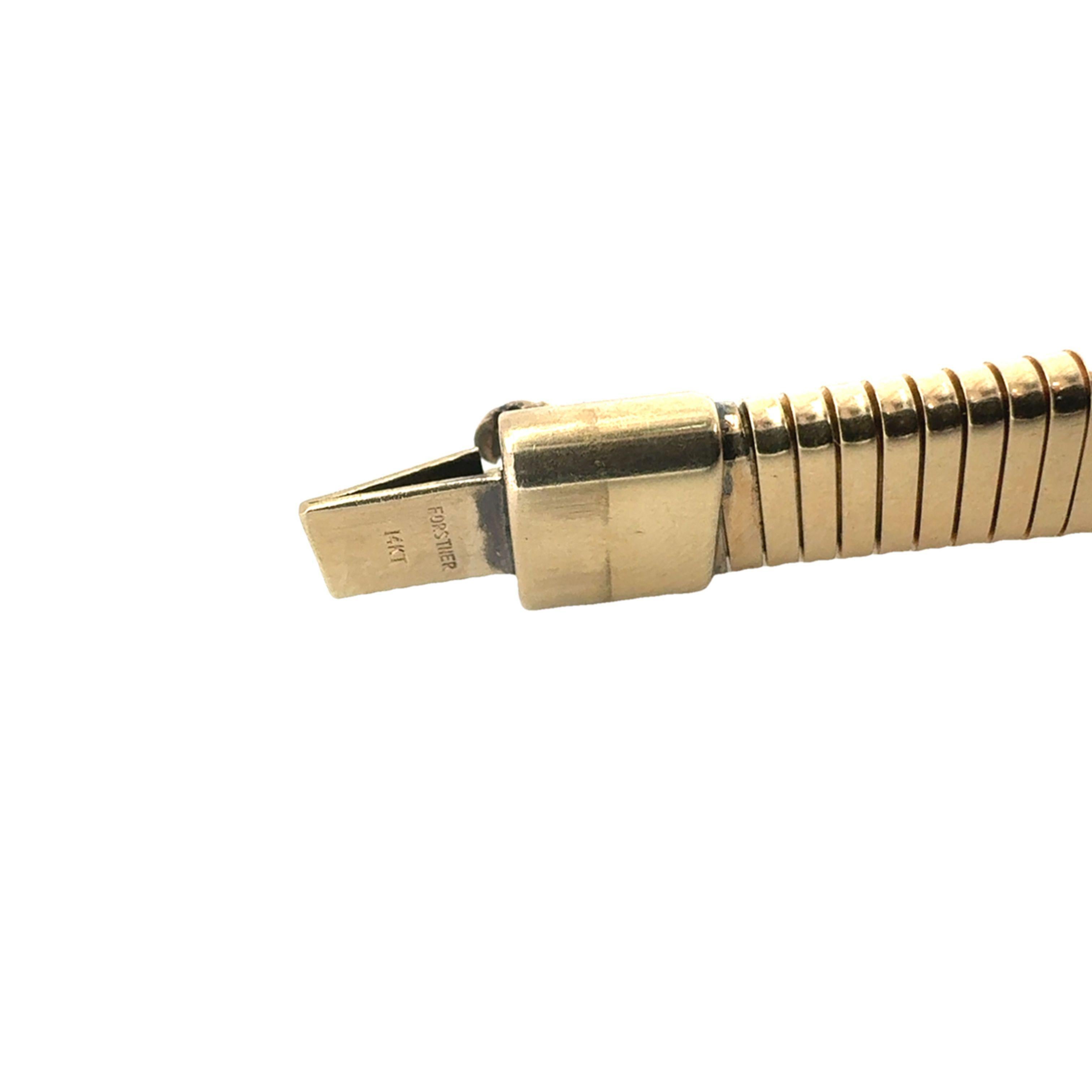 14k Yellow Gold Tubogas Necklace In Good Condition For Sale In Beverly Hills, CA