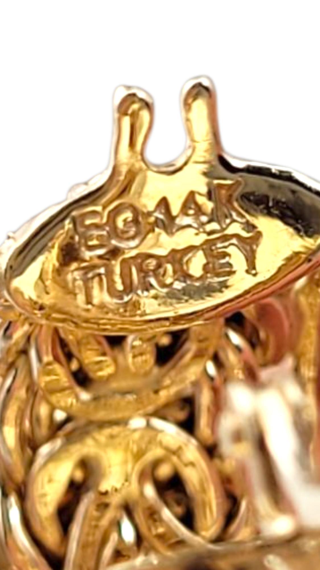 14K Gelbgold Türkische Reifen Ohrringe #21699 im Angebot 2