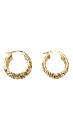 14K Yellow Gold Turkish Hoop Earrings #21699