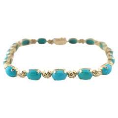 Bracelet turquoise en or jaune 14 carats n° 16369