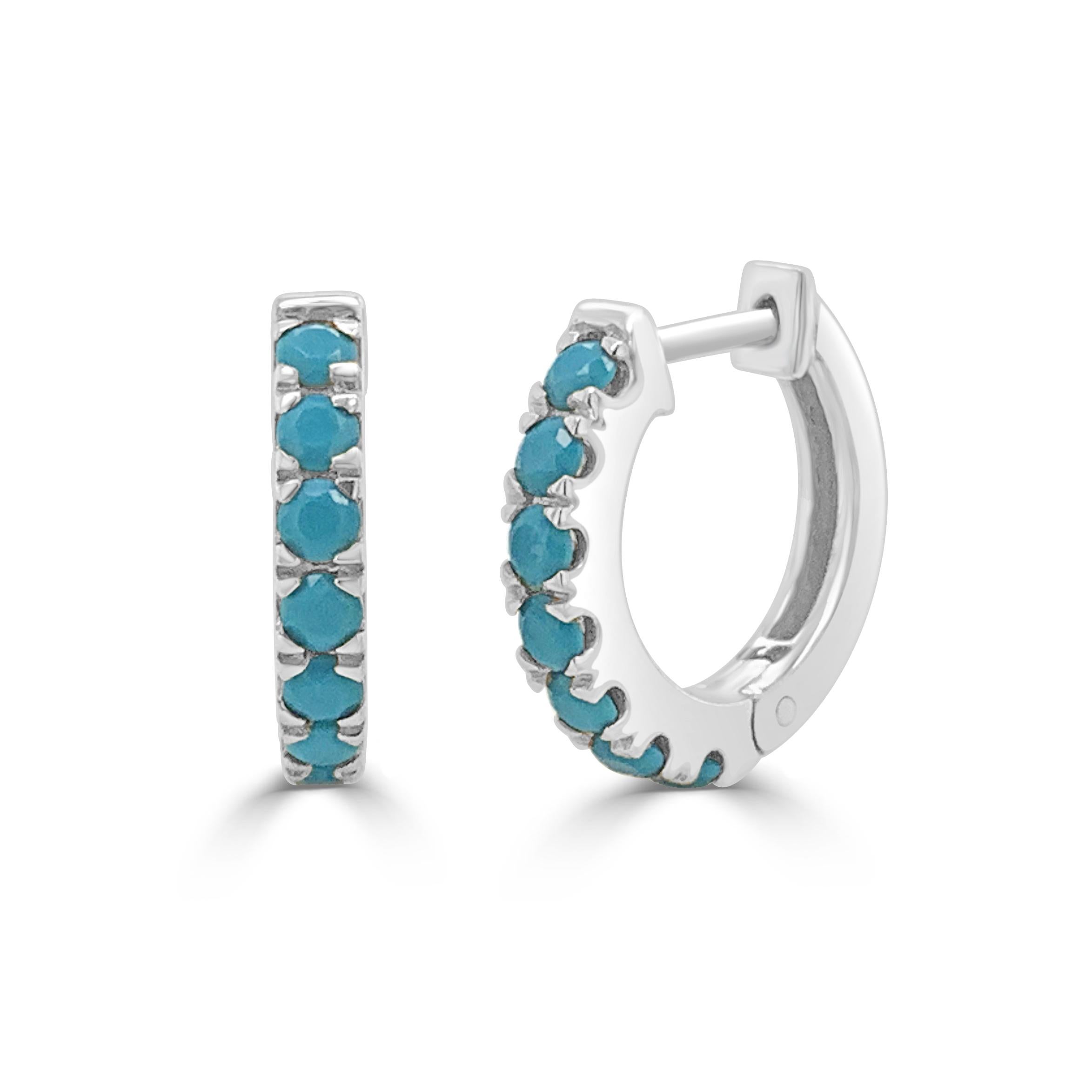 turquoise huggie earrings