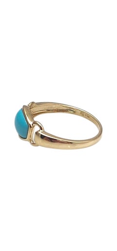 14K Yellow Gold Turquoise Ring Size 8 #25293