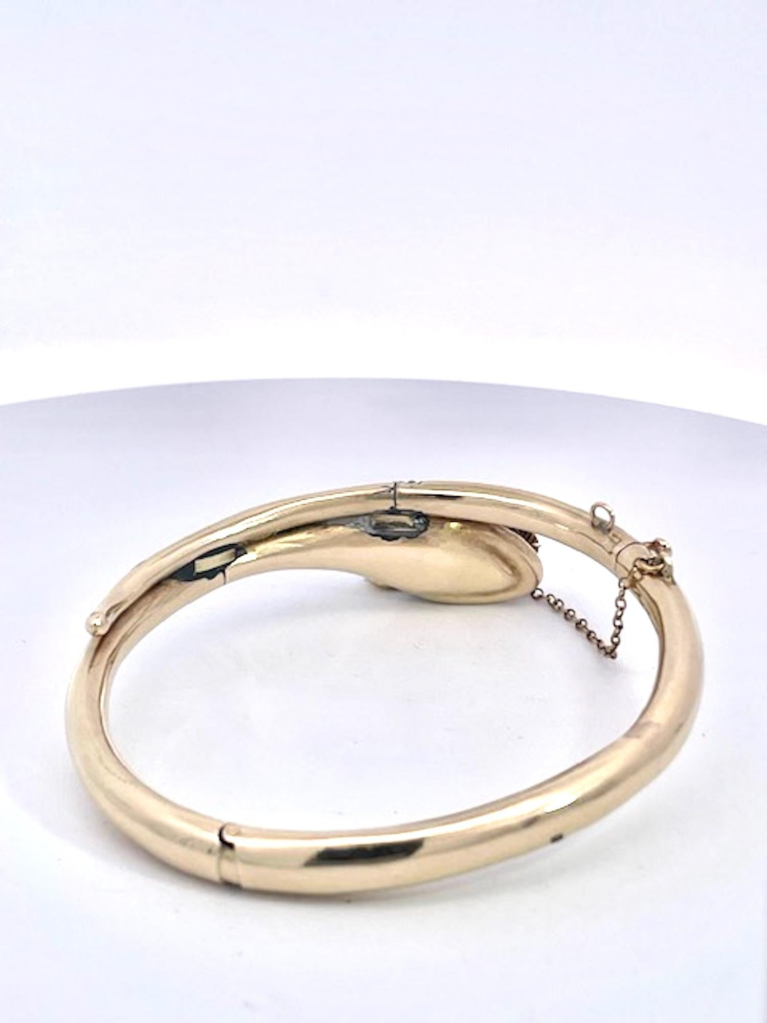 14K Yellow Gold Turquoise Snake bracelet 4