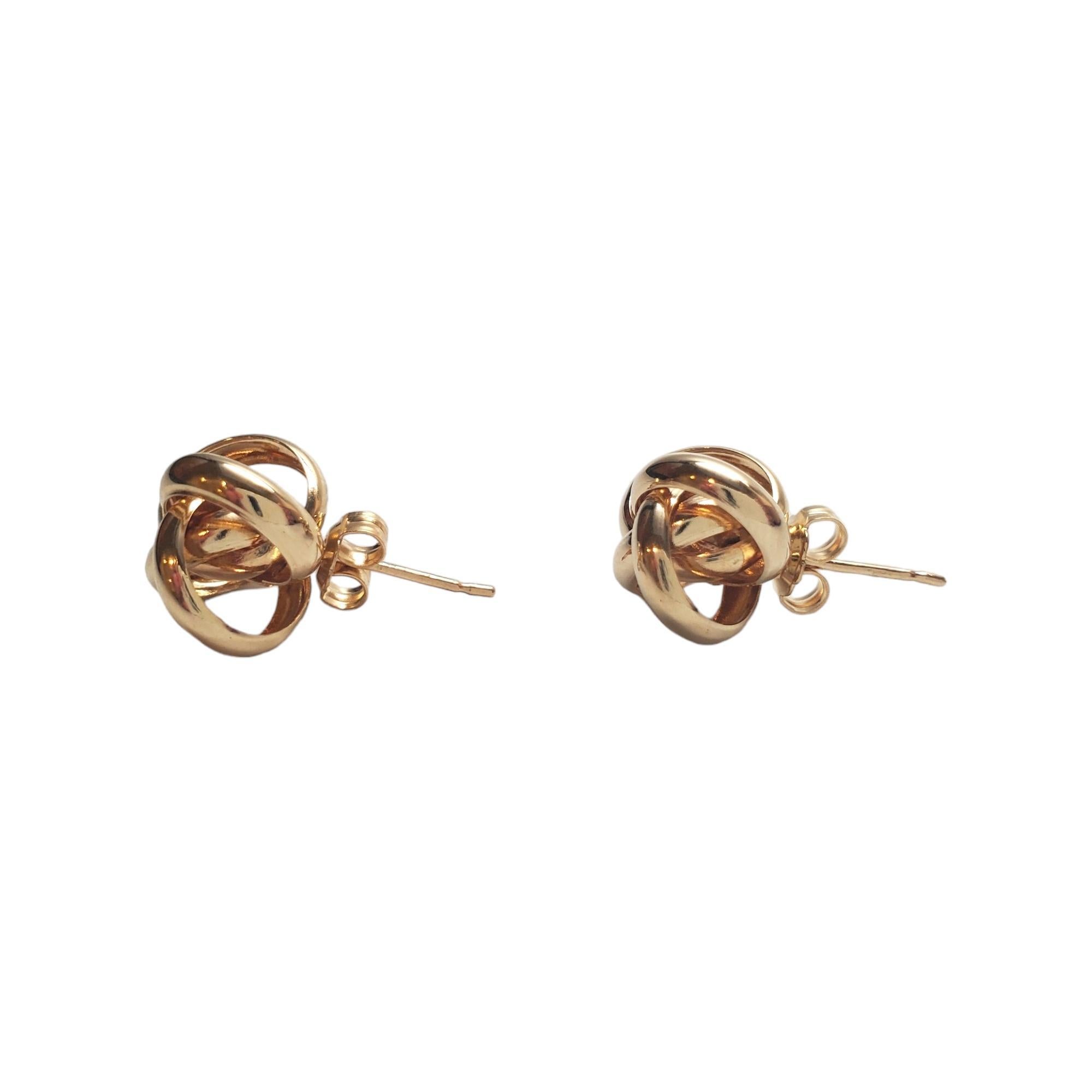 Women's 14K Yellow Gold Twist Ball Stud Earrings #17632 For Sale