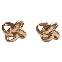 14K Yellow Gold Twist Ball Stud Earrings #17632