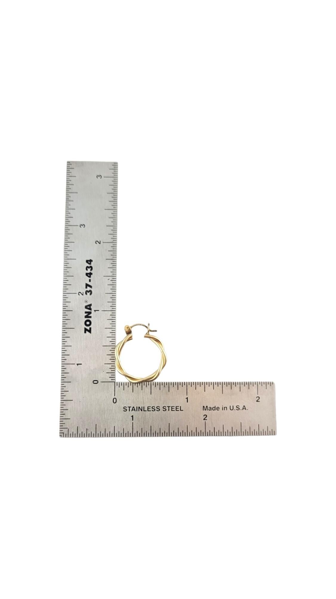 Women's 14K Yellow Gold Twist Hoop Earrings #15846 For Sale