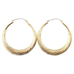 14K Gelbgold Twist Hoop-Ohrringe #16259