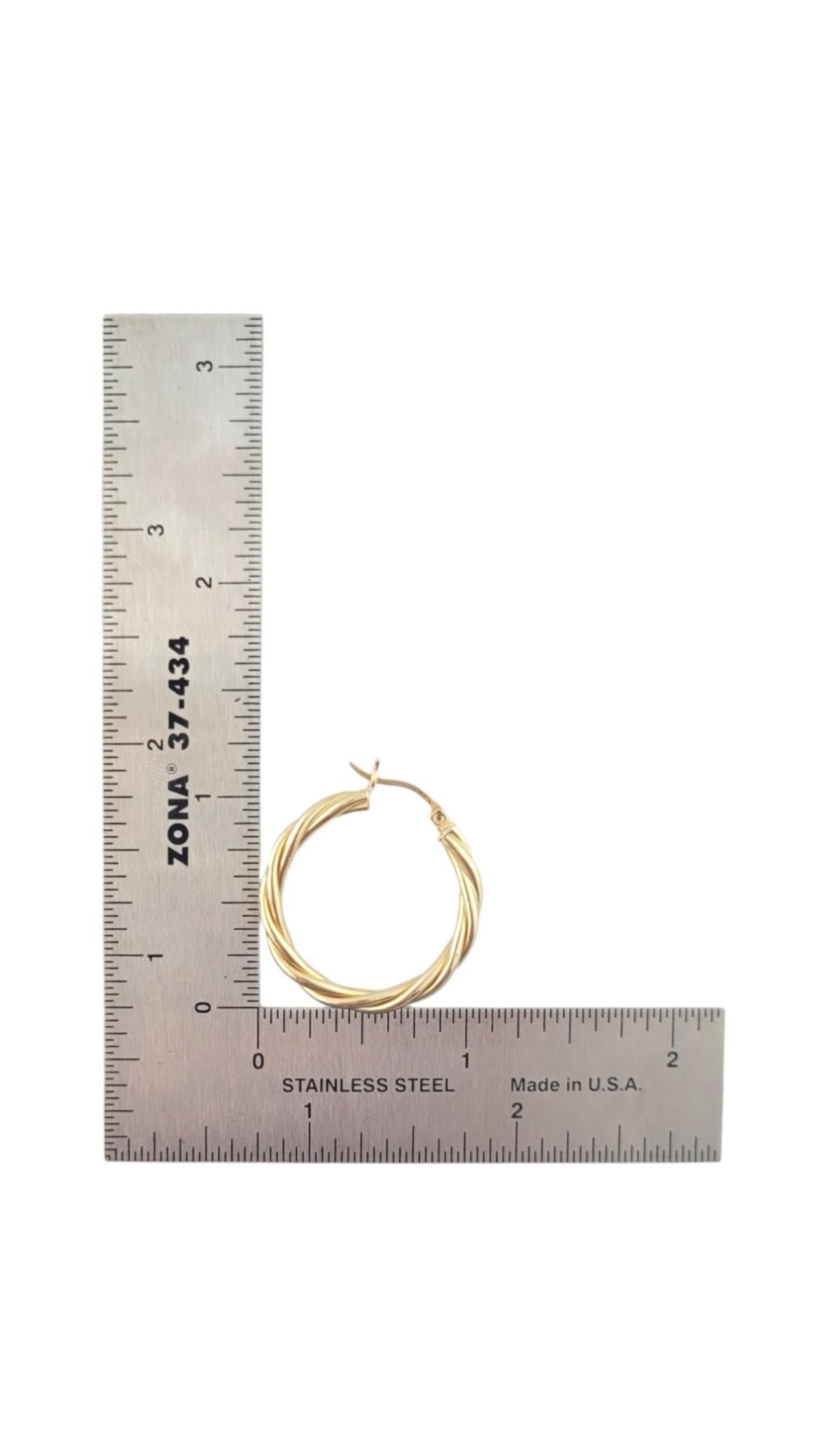 Women's 14K Yellow Gold Twist Hoop Earrings #16310 For Sale