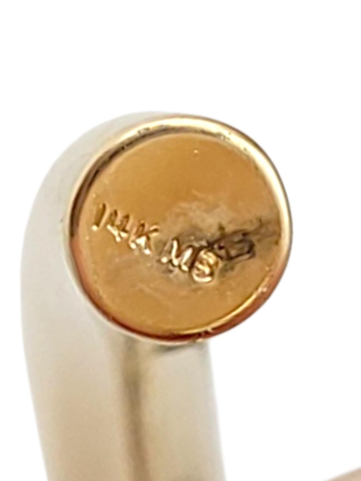 14K Yellow Gold Twist On Large Hoop Earrings #21755 In Good Condition For Sale In Washington Depot, CT