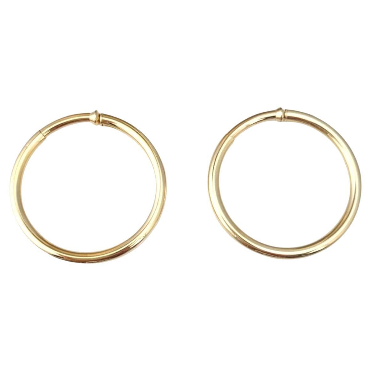14K Yellow Gold Twist On Large Hoop Earrings #21755
