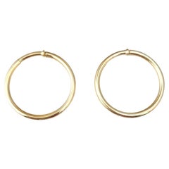 14K Yellow Gold Twist On Large Hoop Earrings #21755