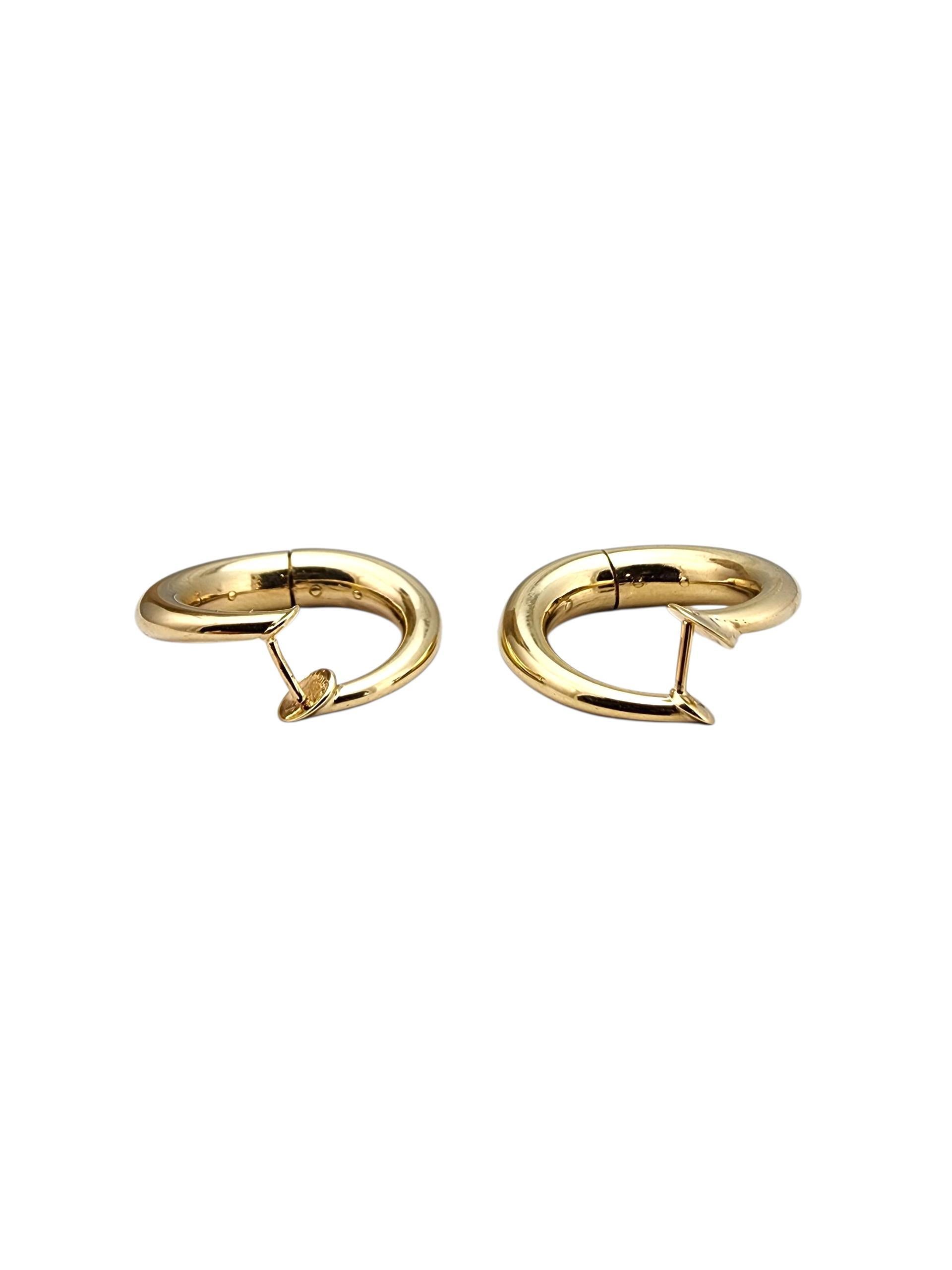 Pendientes de aro abiertos de oro amarillo de 14 quilates #22704 en venta 1