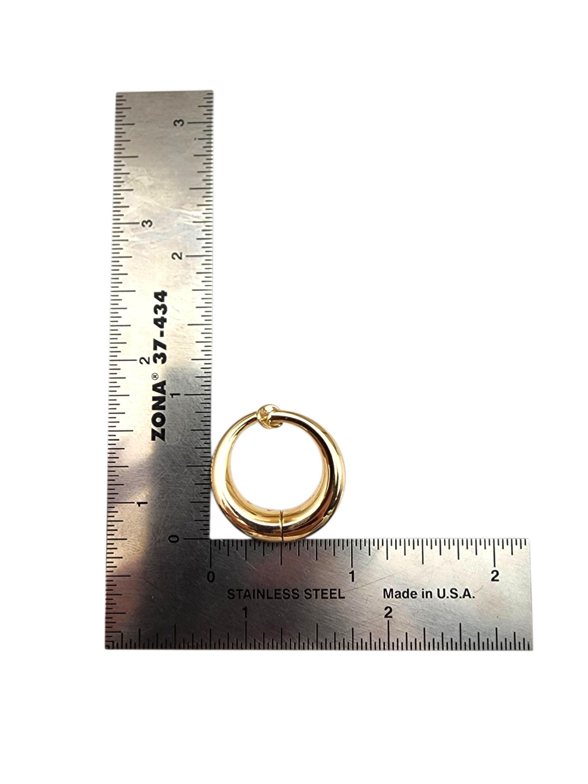 Pendientes de aro abiertos de oro amarillo de 14 quilates #22704 en venta 2