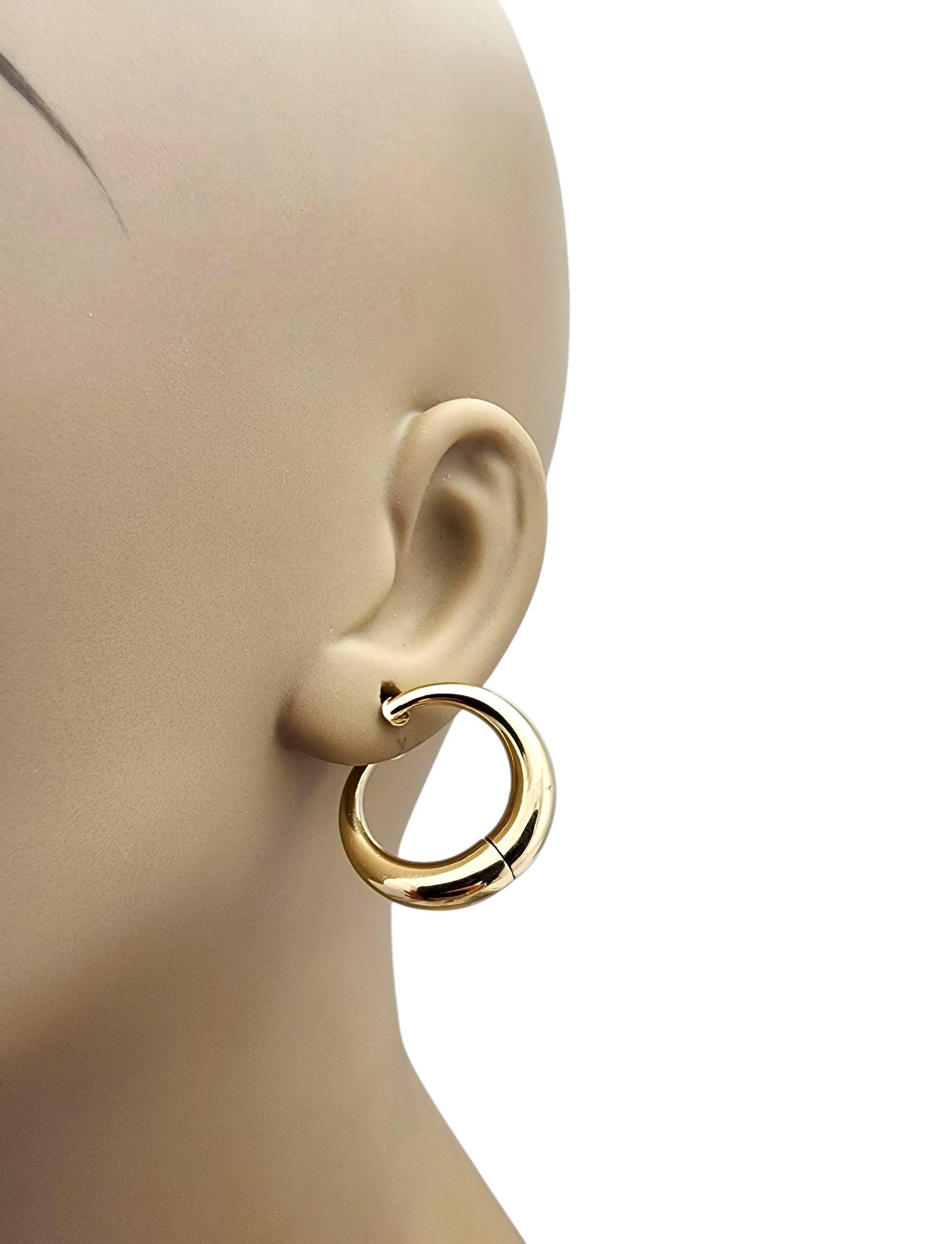 Pendientes de aro abiertos de oro amarillo de 14 quilates #22704 en venta 3