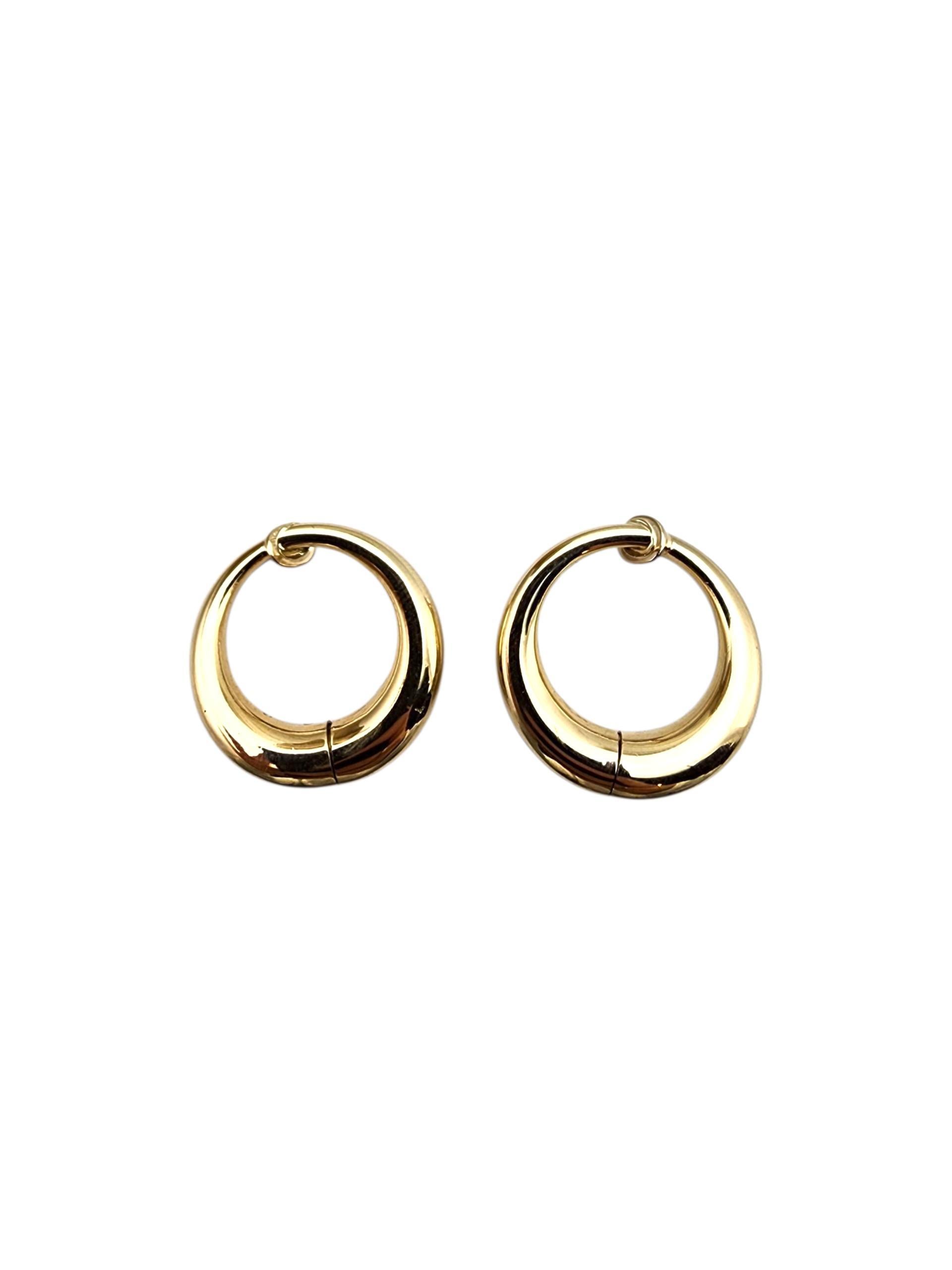 Pendientes de aro abiertos de oro amarillo de 14 quilates #22704
