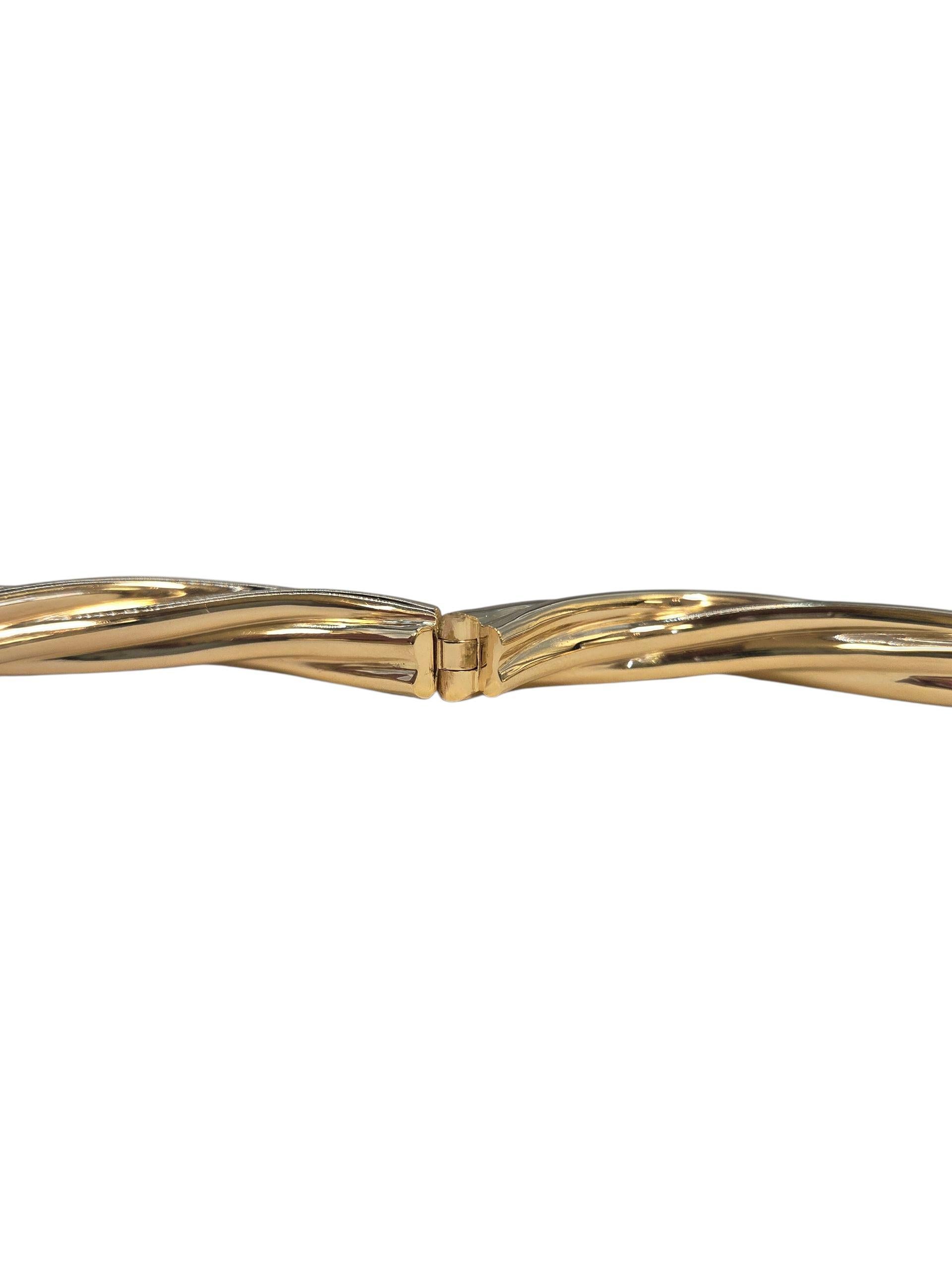 Bracciale Bangle intrecciato in oro giallo 14K #23851 In condizioni buone in vendita a Washington Depot, CT