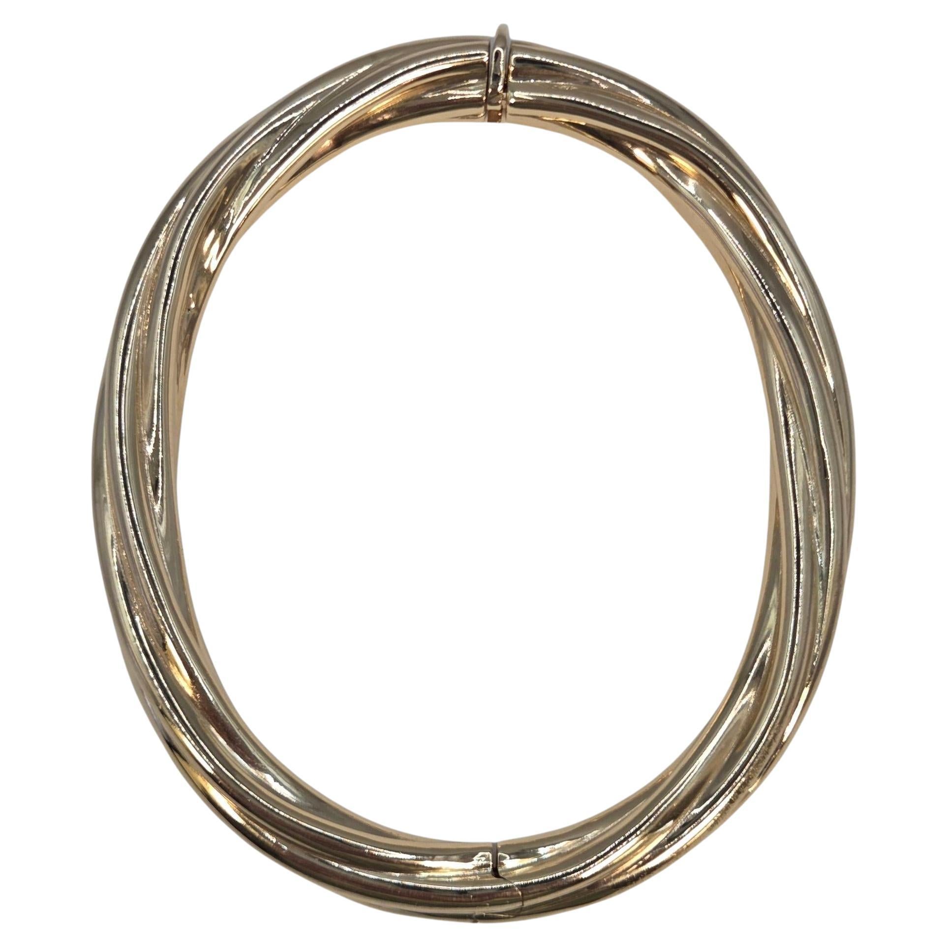 14K Yellow Gold Twisted Bangle Bracelet #23851
