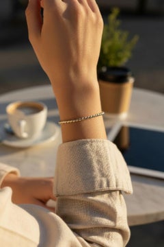 14K Yellow Gold Twisted Bangle Bracelet #23886