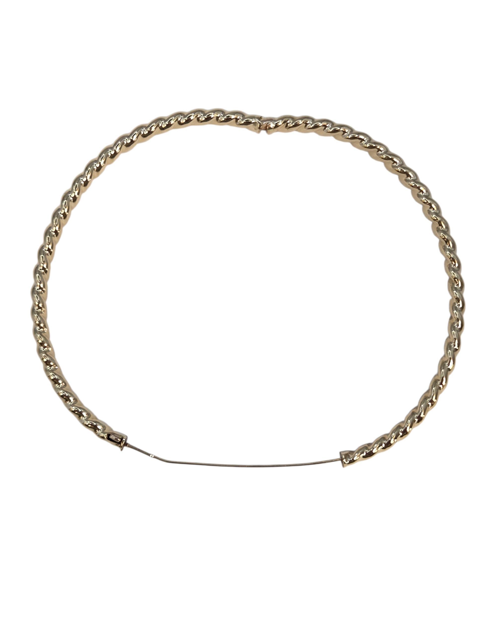 Pulsera brazalete retorcida de oro amarillo de 14 quilates #23886 en Bueno estado para la venta en Washington Depot, CT