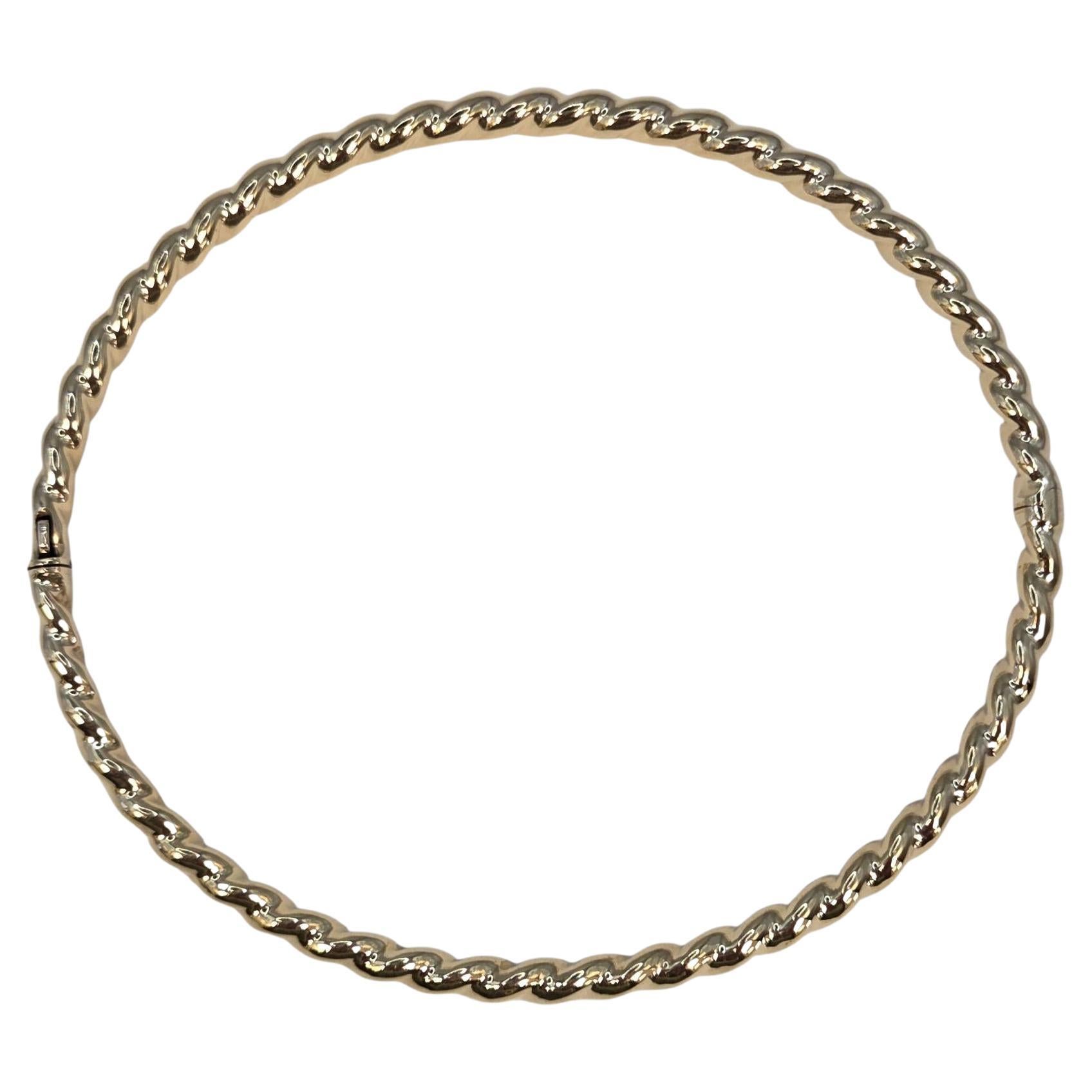 14K Yellow Gold Twisted Bangle Bracelet #23886