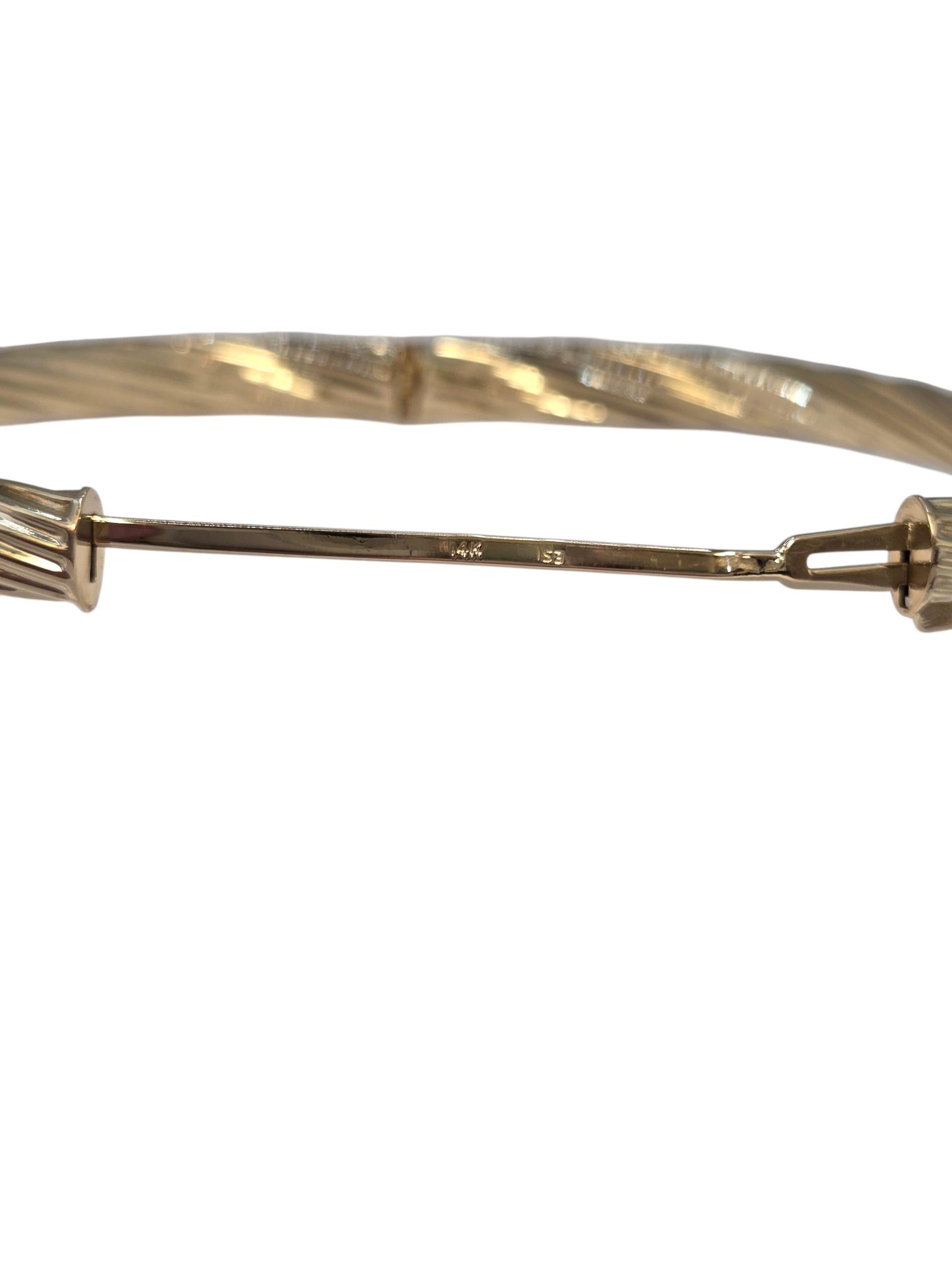 Contemporaneo Bracciale Bangle intrecciato in oro giallo 14K #23887 in vendita