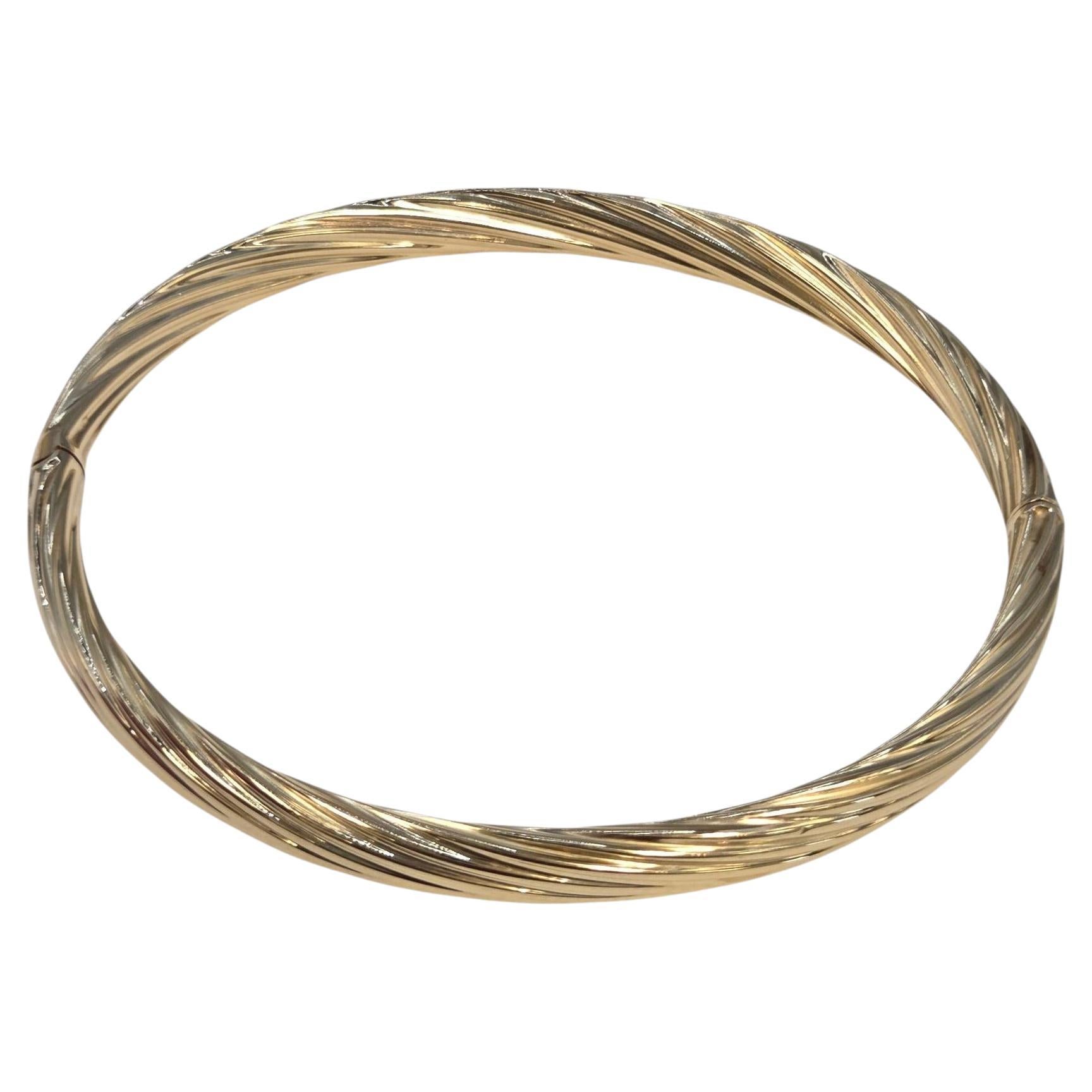 14K Yellow Gold Twisted Bangle Bracelet #23887