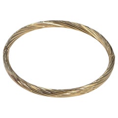 14K Yellow Gold Twisted Bangle Bracelet #23887