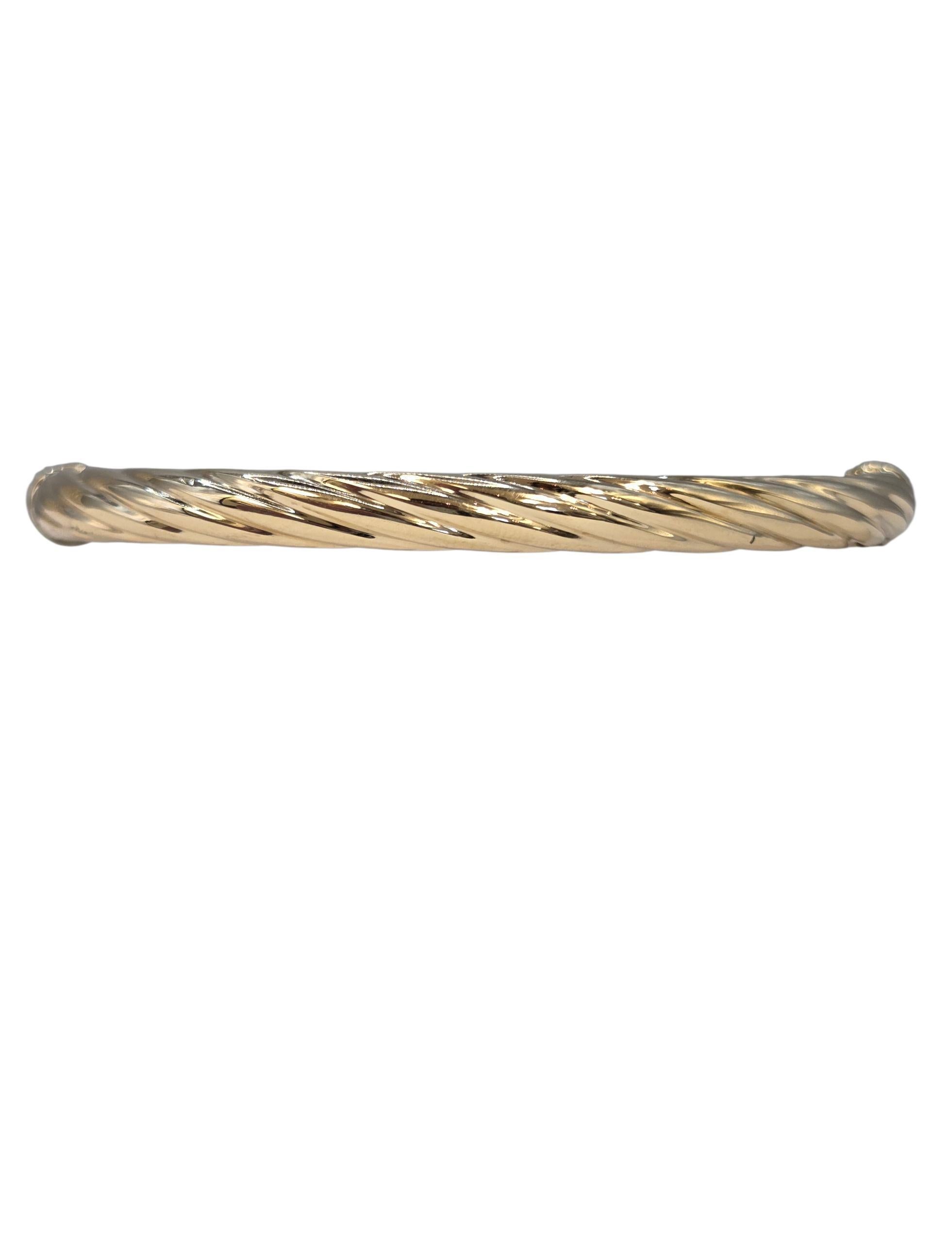 Contemporaneo Bracciale Bangle intrecciato in oro giallo 14K #23888 in vendita