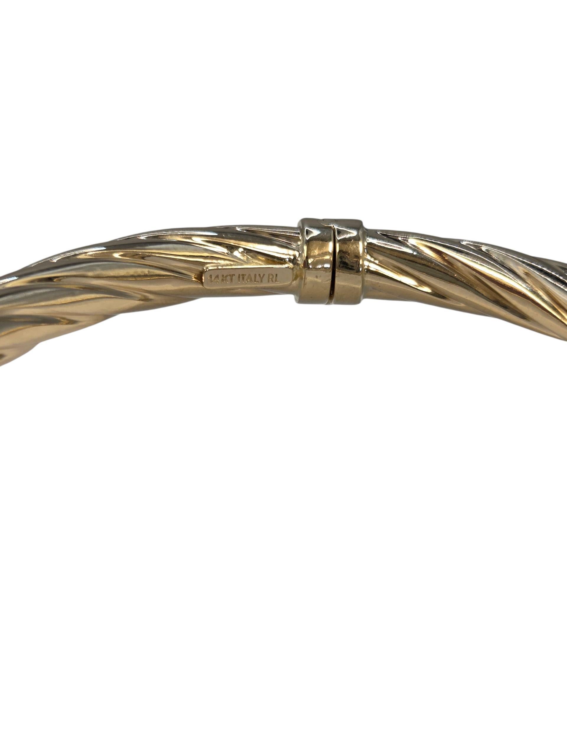 Bracciale Bangle intrecciato in oro giallo 14K #23888 In condizioni buone in vendita a Washington Depot, CT