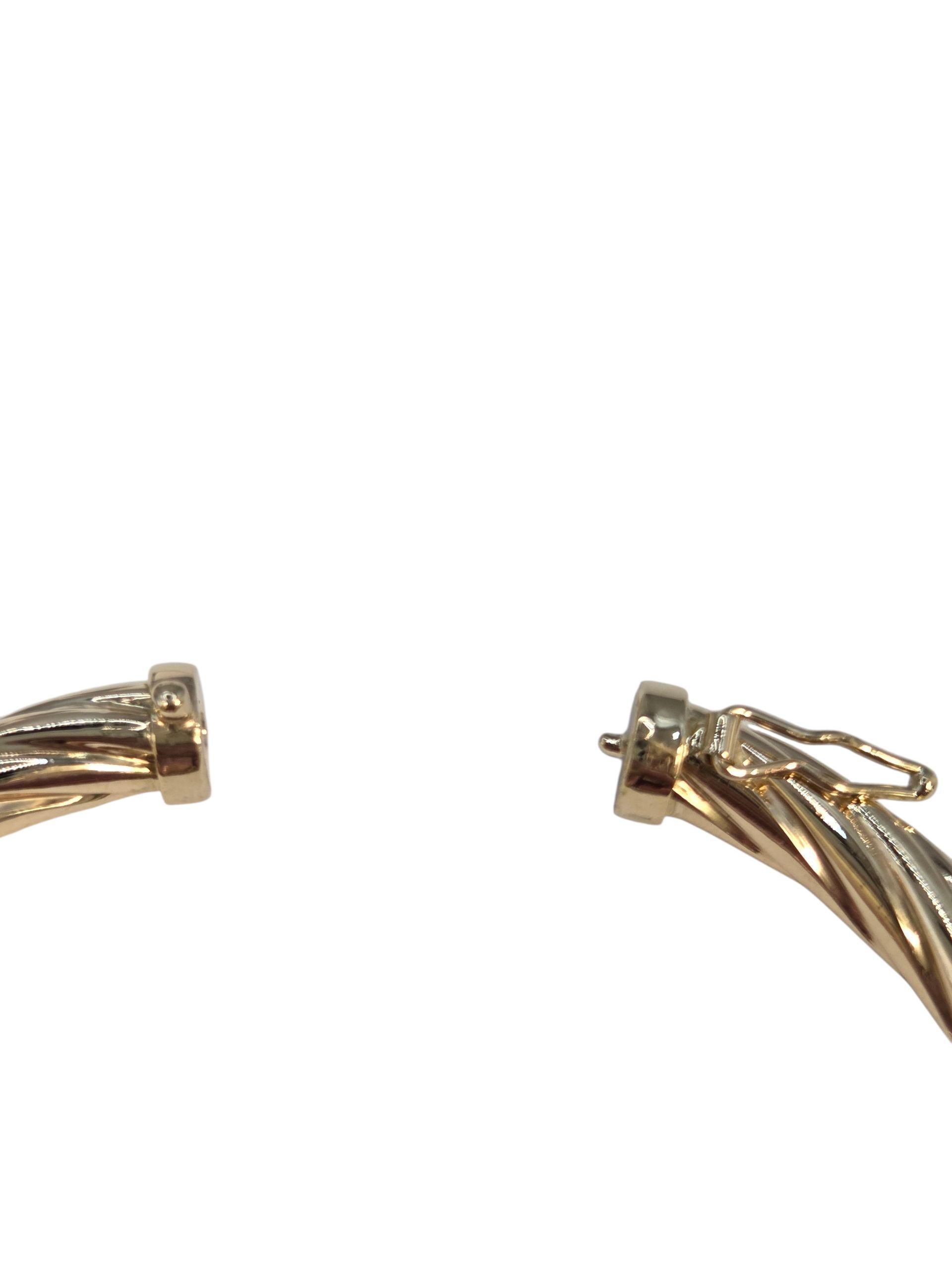 Donna Bracciale Bangle intrecciato in oro giallo 14K #23888 in vendita