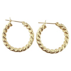 14k Yellow Gold Twisted Cable Hoop Earrings #23064