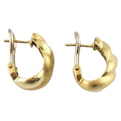 14K Yellow Gold Twisted Cuff Earrings #14496