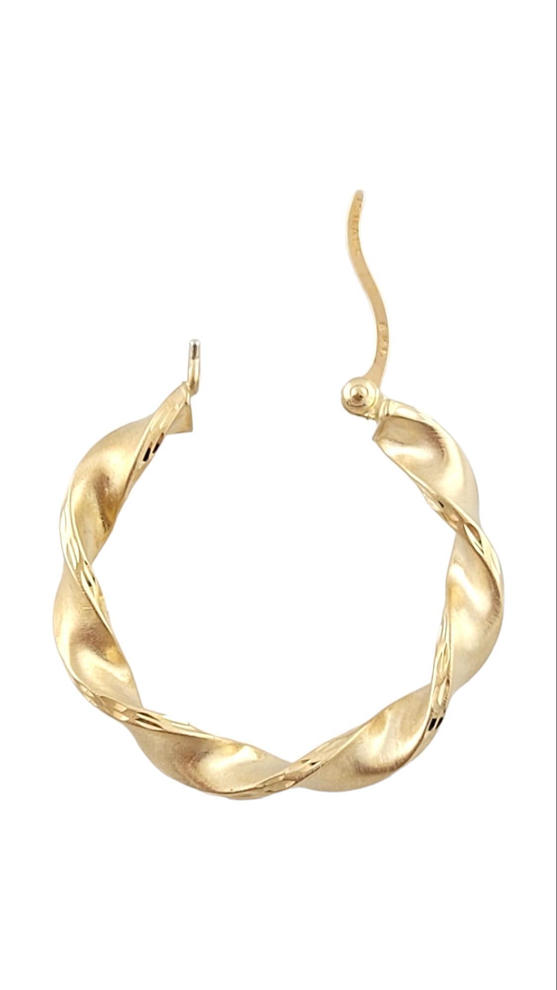 Women's 14K Yellow Gold Twisted Hoop Earrings #15900 For Sale