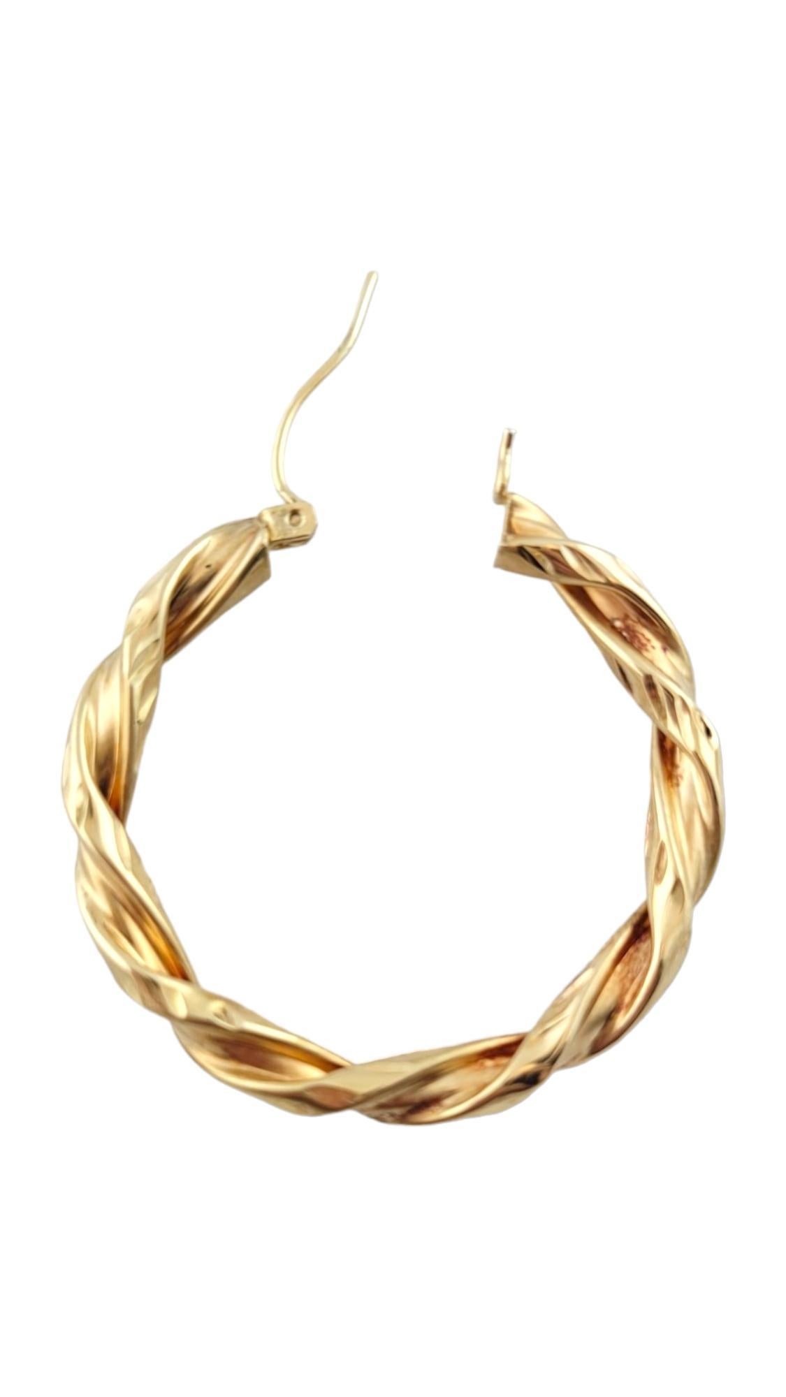 Women's 14K Yellow Gold Twisted Hoop Earrings #16135 For Sale