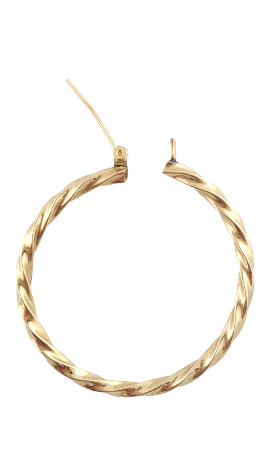 Women's 14K Yellow Gold Twisted Hoop Earrings #16191 For Sale