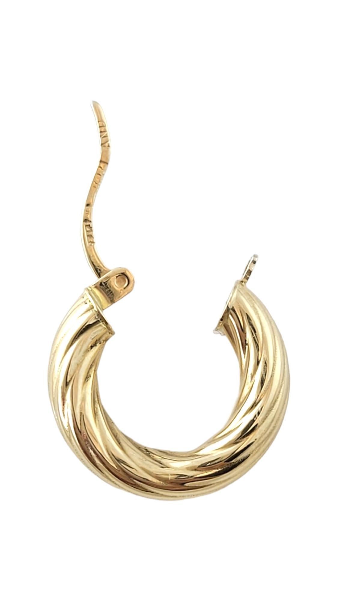 Women's 14K Yellow Gold Twisted Hoop Earrings #16868 For Sale
