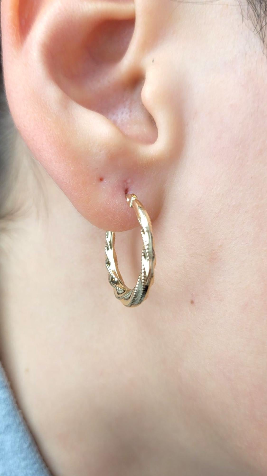 14K Yellow Gold Twisted Hoop Earrings #21111 For Sale 2