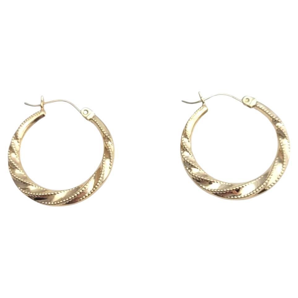 14K Gelbgold gedrehte Creolen #21111 mit gedrehten Creolen