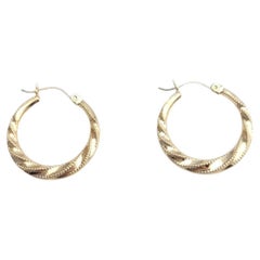 14K Gelbgold gedrehte Creolen #21111 mit gedrehten Creolen