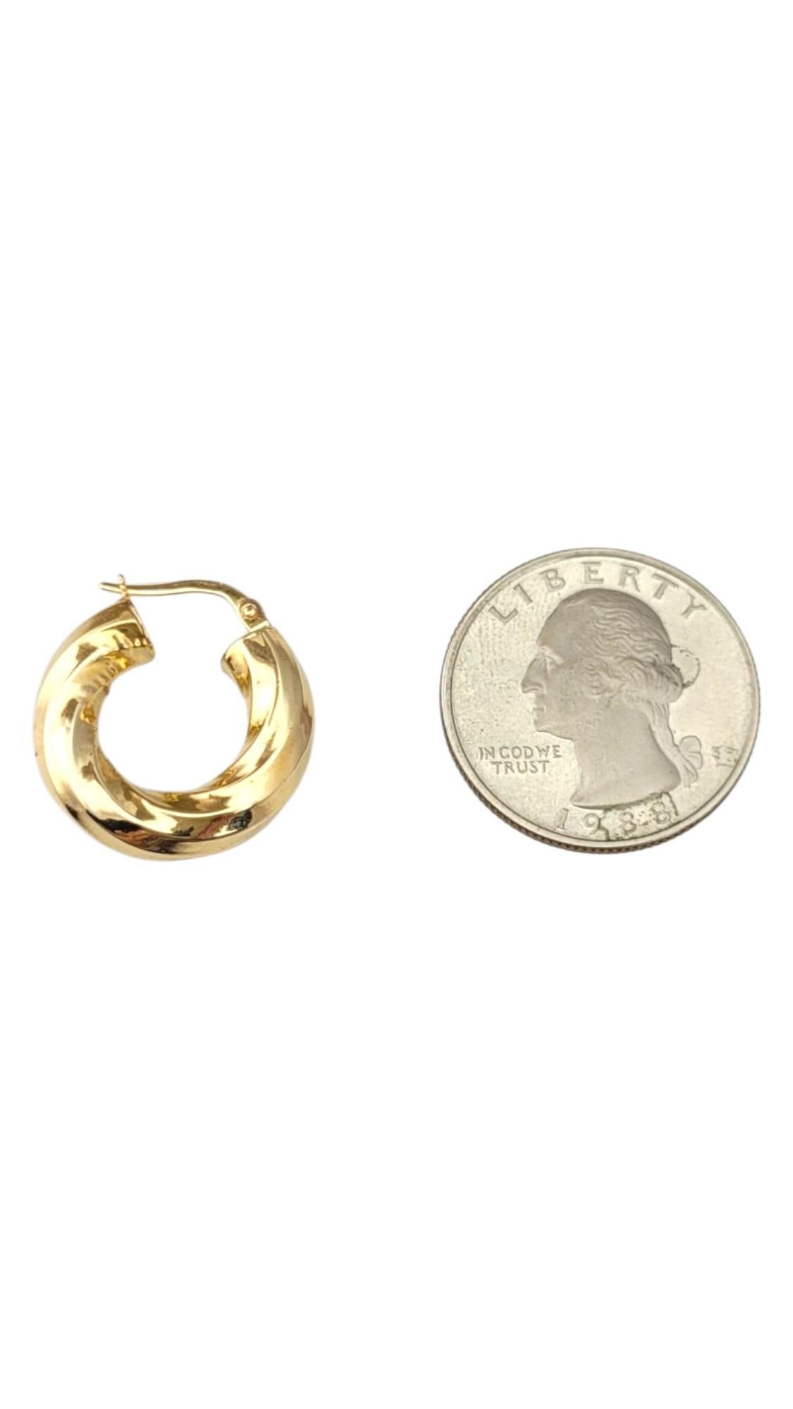 14K Yellow Gold Twisted Hoop Earrings #21703 im Angebot 1