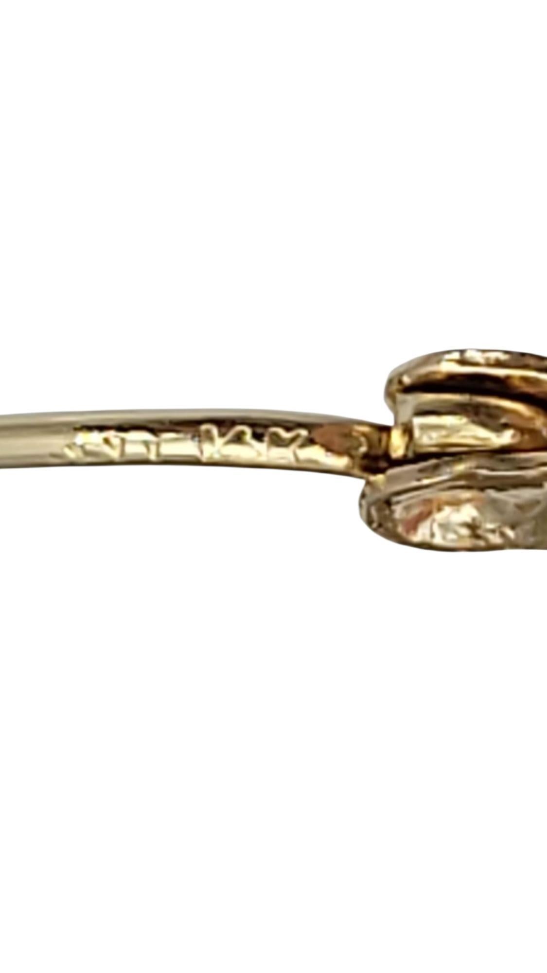Women's 14K Yellow Gold Twisted Hoop Earrings #21739 For Sale