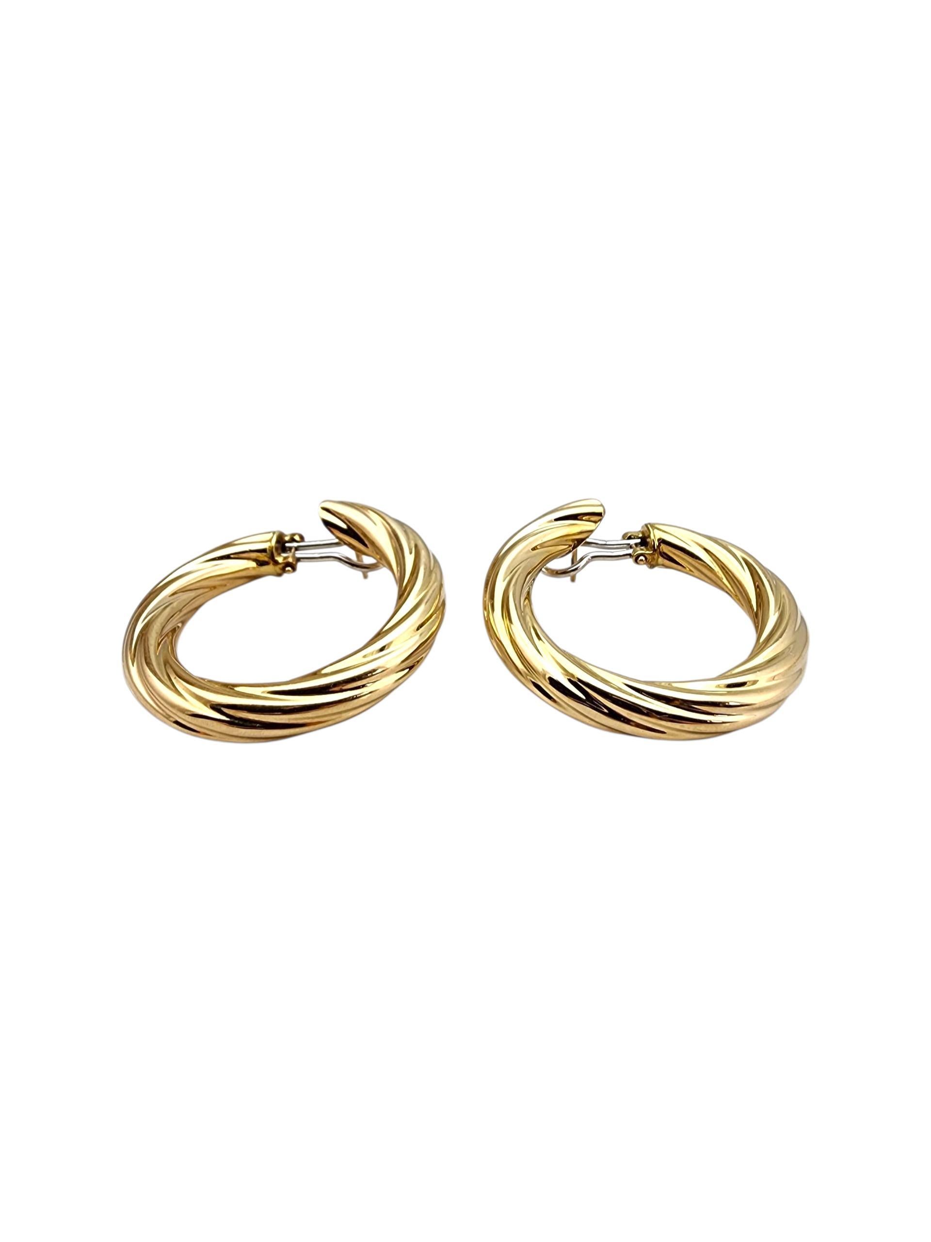 14K Gelbgold verdrehte Ohrringe #22693 im Zustand „Gut“ im Angebot in Washington Depot, CT