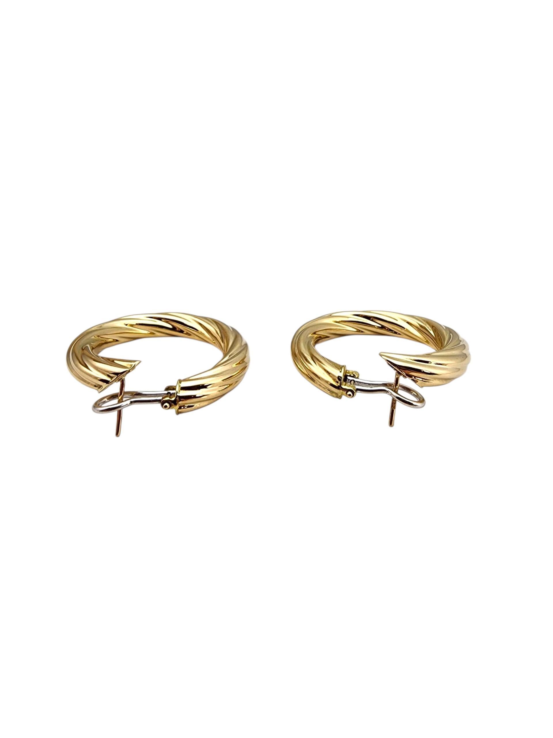 14K Gelbgold verdrehte Ohrringe #22693 Damen im Angebot