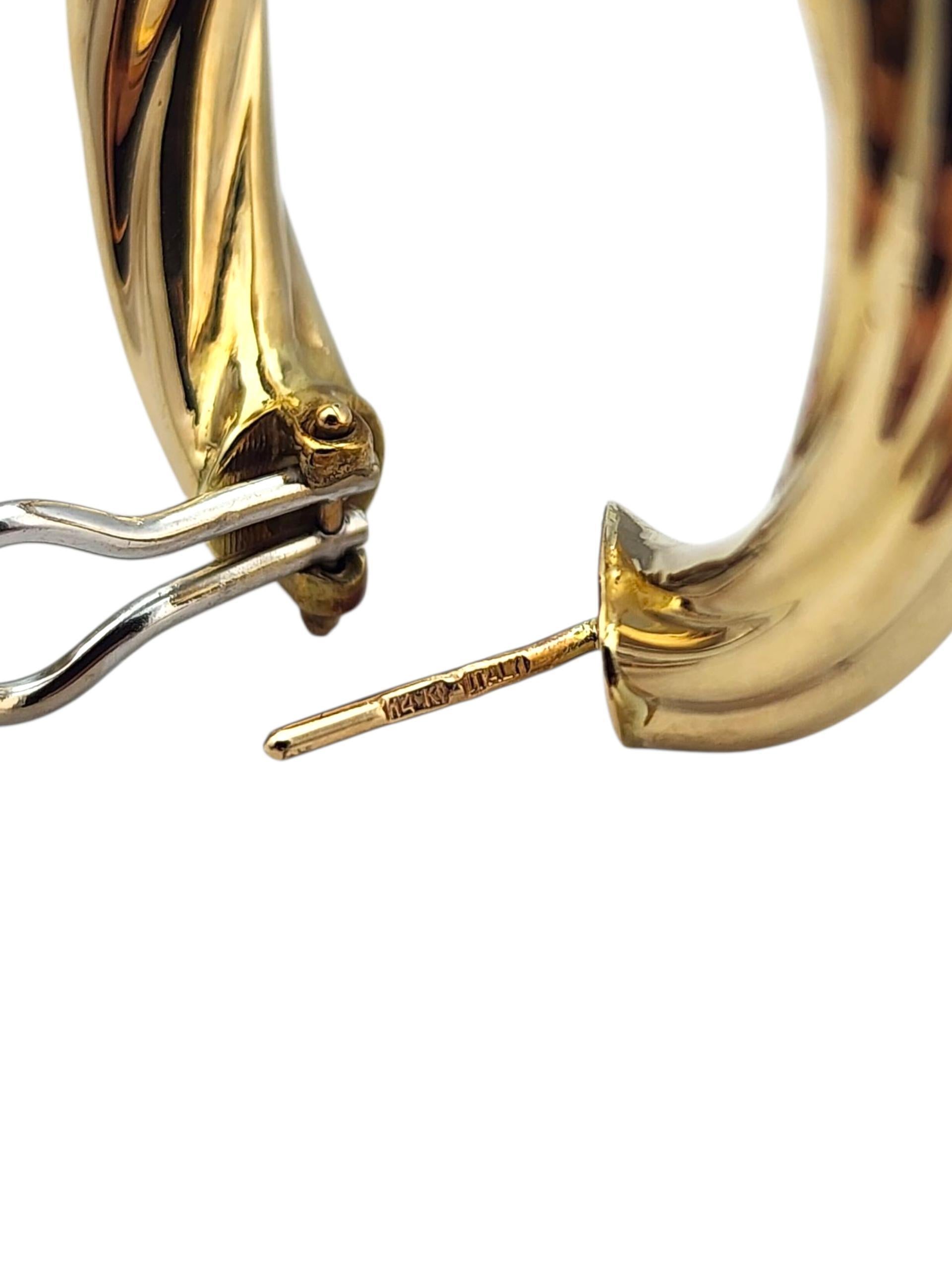 14K Gelbgold verdrehte Ohrringe #22693 im Angebot 1