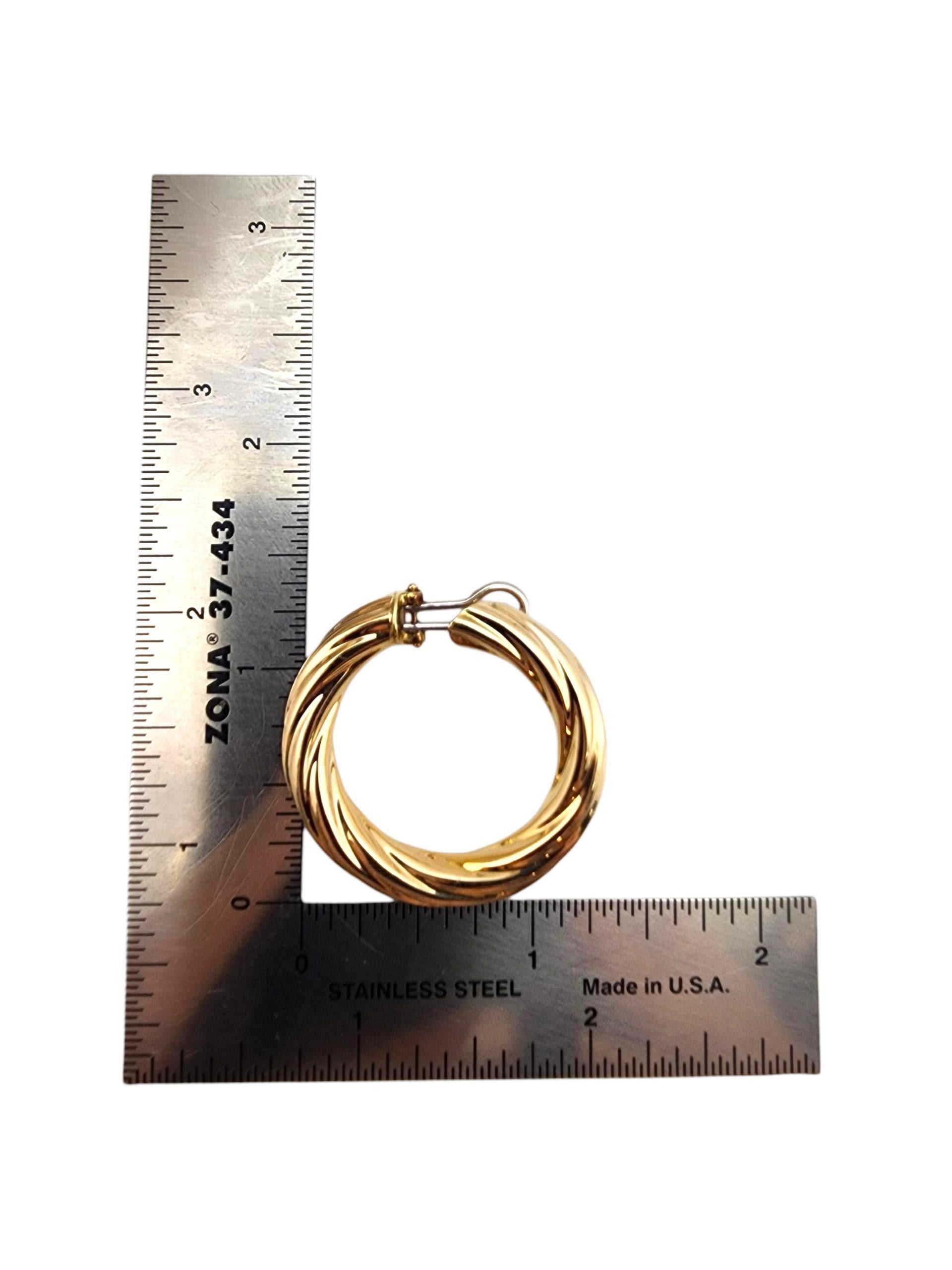 14K Gelbgold verdrehte Ohrringe #22693 im Angebot 2