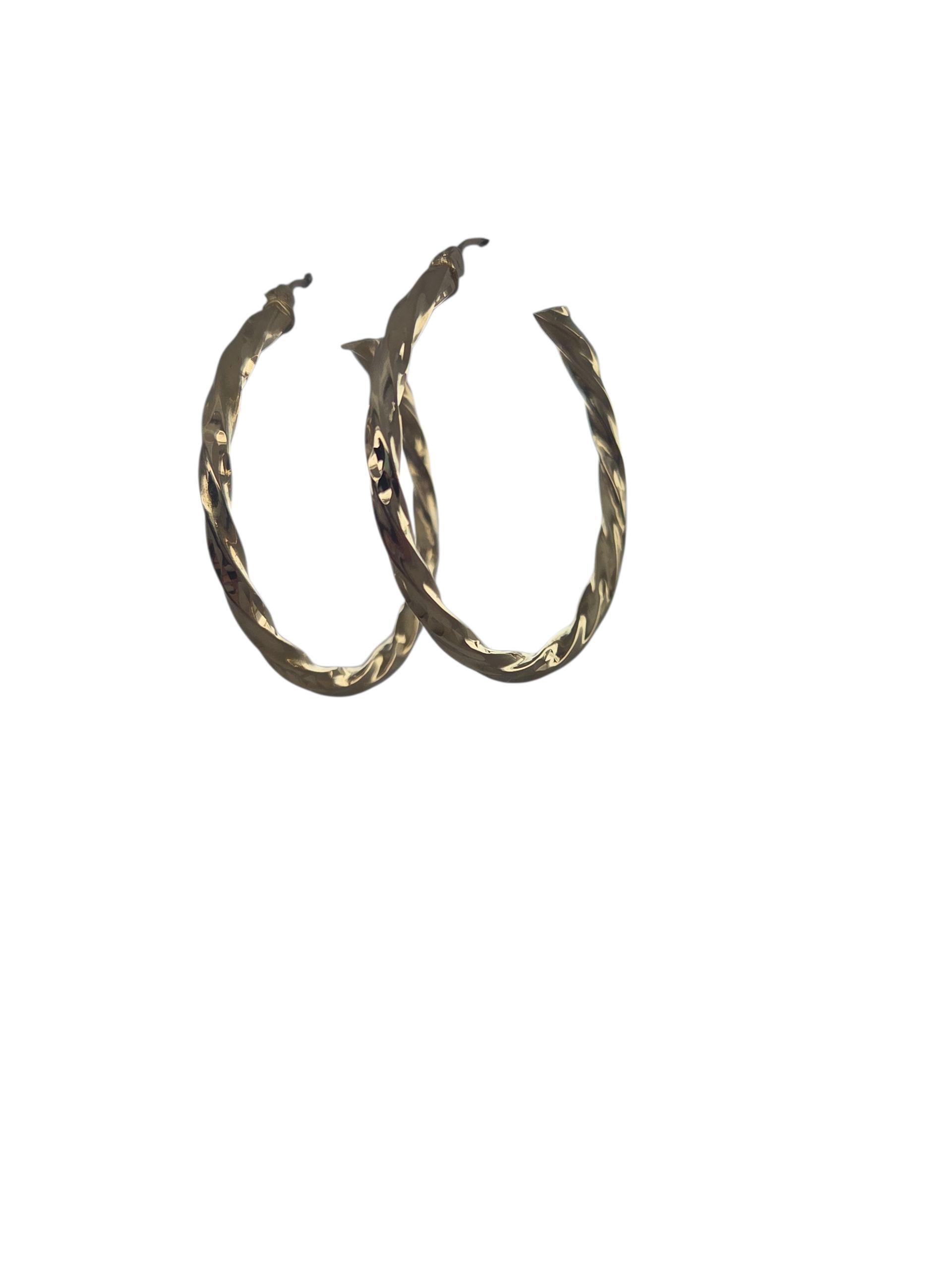 Contemporain Boucles d'oreilles en or jaune 14K #23827 en vente