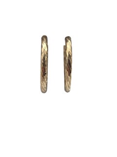 14K Yellow Gold Twisted Hoop Earrings #24862